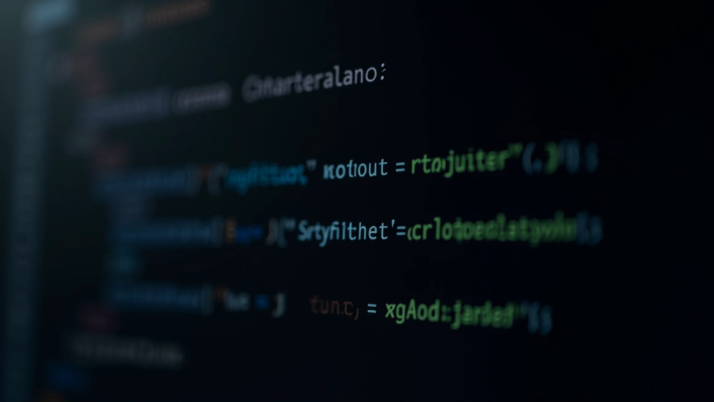 Codice CSS con custom properties per tema scuro