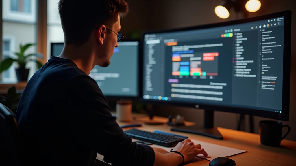 Designer alla scrivania che rivede linee guida di contrasto e accessibilit√†