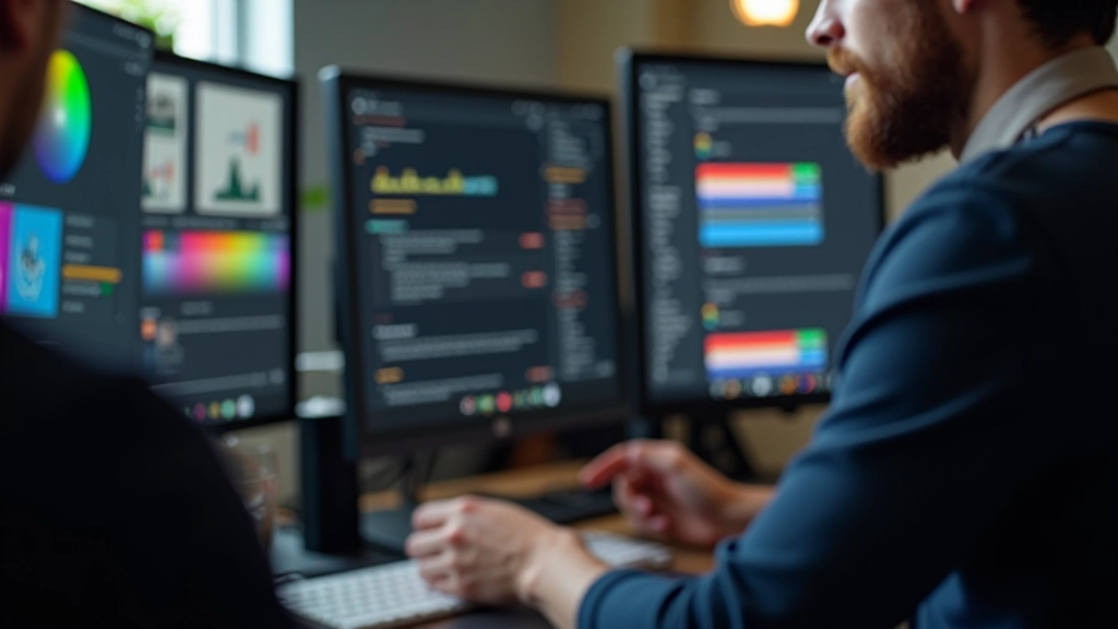 Sviluppatore che lavora su schema colori per dark mode
